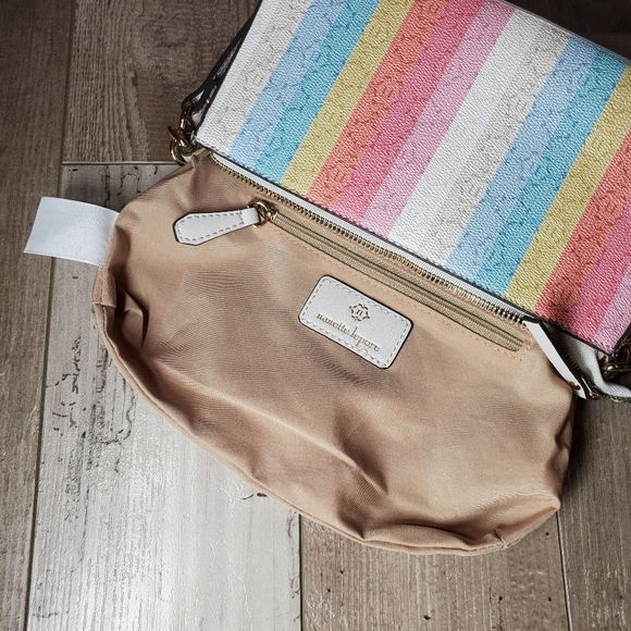 Nanette Lepore Pastel Rainbow Striped Patterned Shoulder Bag Size Small NWOT - Picture 8 of 16